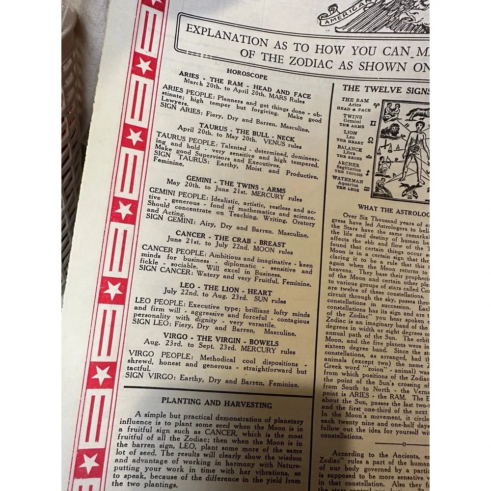Vintage American Almanac Calendar 1976 Bi-Centennial CottageCore Folk Art Promo